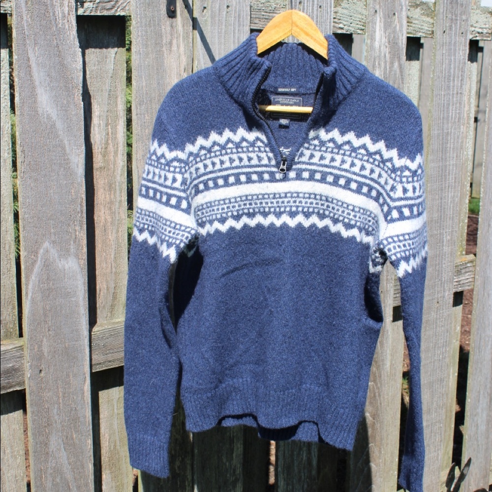 American Eagle 1/4 Zip Sweater | Blue